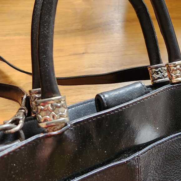 Vintage Fossil Black Leather Handbag - Picture 2 of 15